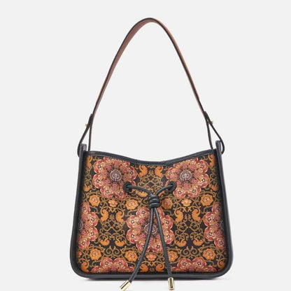 Light Luxury National Style Genuine Leather Underarm Bag Large Capacity