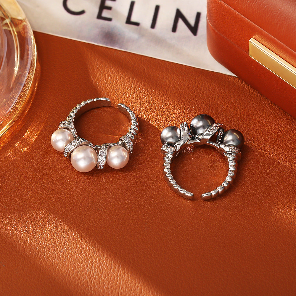 New Open-end Pearl Ring High-end Fashion