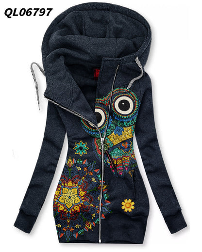 Women's Long-sleeved Zip Hoodie