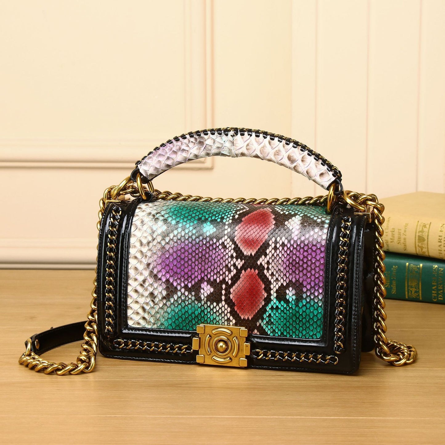 Fashion Hand-held Chain One-shoulder Diagonal High-end Small Square Bag