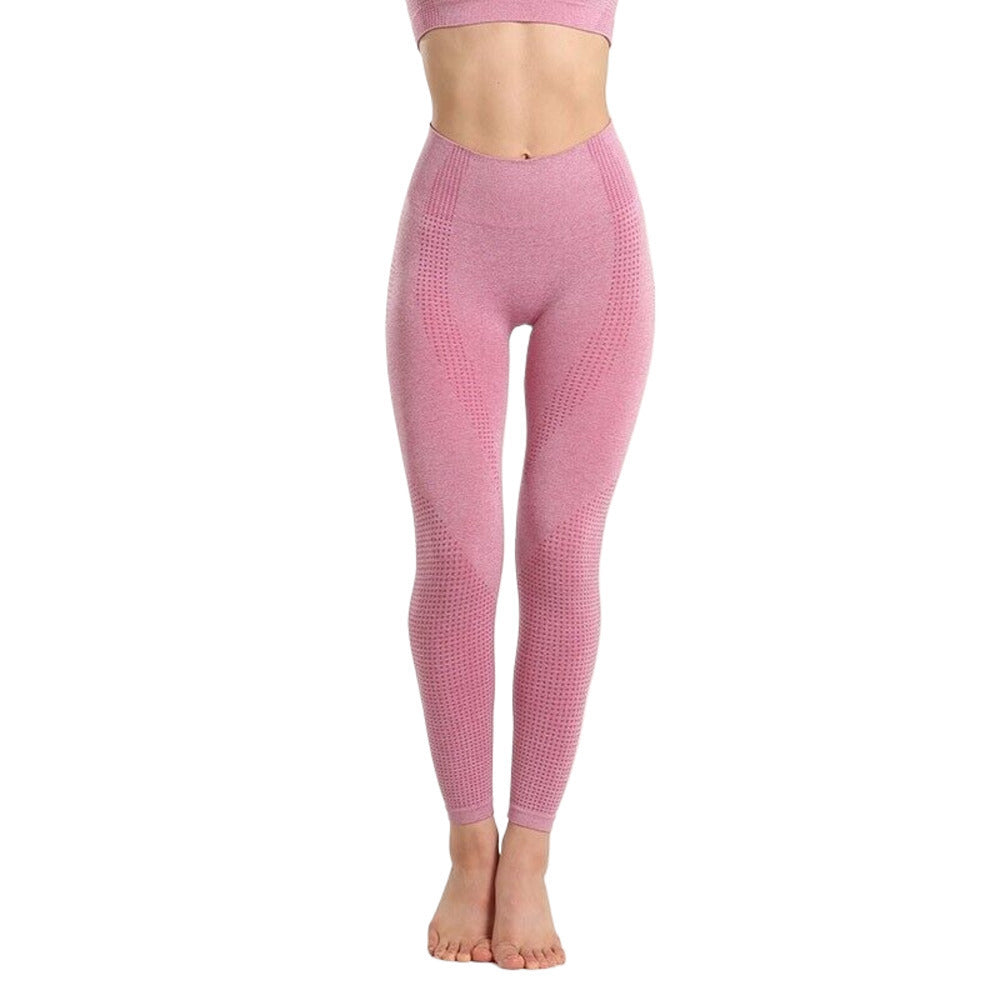 High Waist Summer Thin Women's No Embarrassment Line Nude Feel Peach Yoga Pants