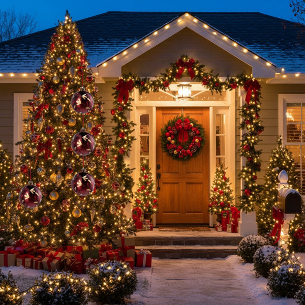 4PCS Set Christmas Glass Ball Ornaments Hanging Tree Decorations Shiny Holiday Party Decor Xmas Tree Decorations FBA Shipment