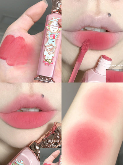 Flower Knows Strawberry Rococo Series Embossed Blush Velvet Matte Lip Glaze