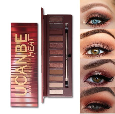 Hot Sale Molten Rock Heat Eye Shadow Makeup Palette Nude Shimmer Matte Smoky Eyeshadow Red Brown Pumpkin Cosmetics