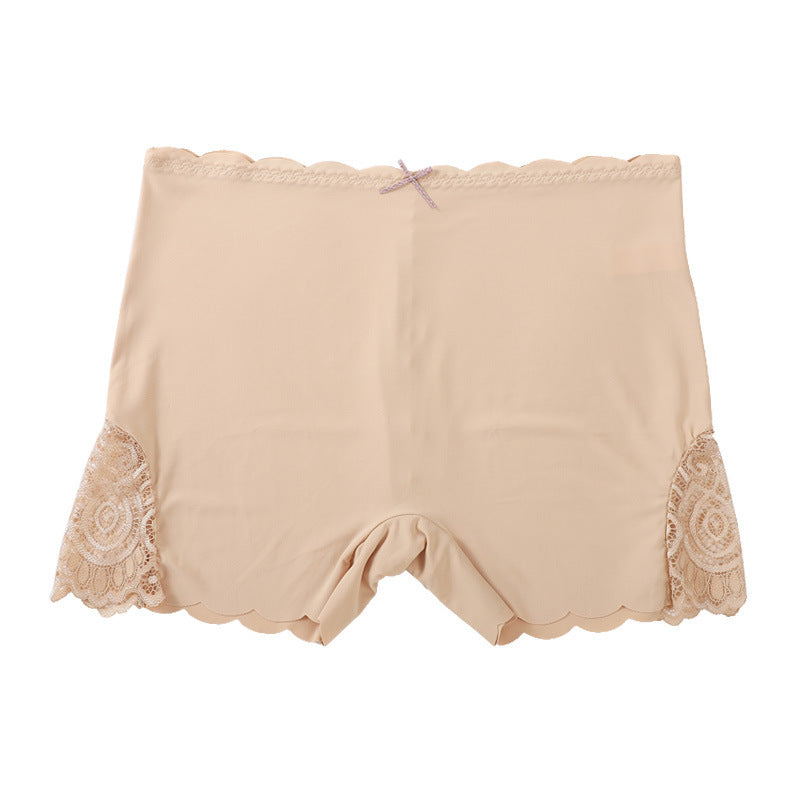 Lace Women's Ice Silk Solid Color Smooth Boxers