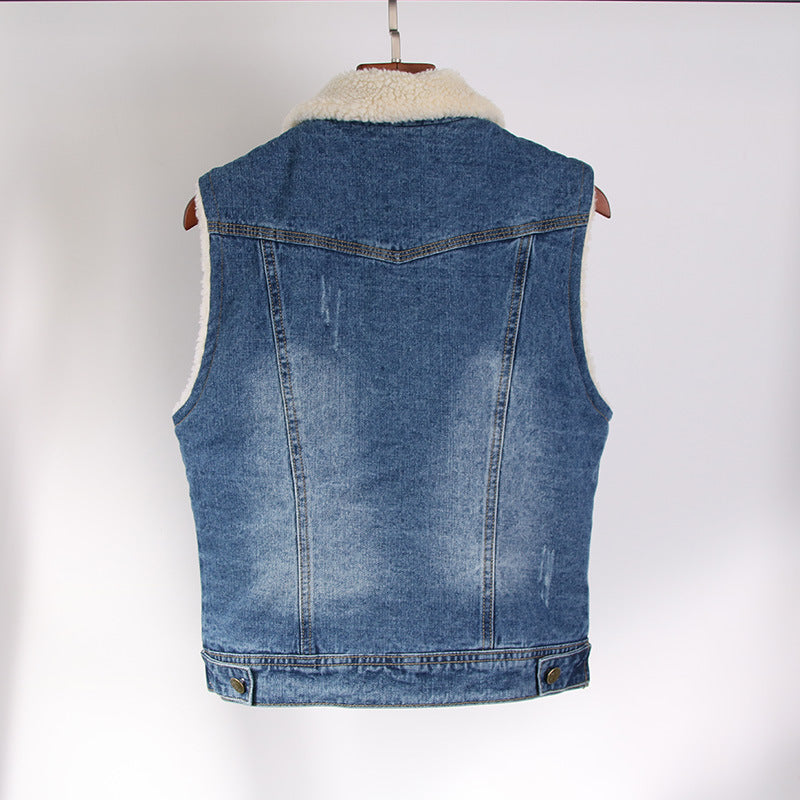 Autumn And Winter Korean Slim Fit Lamb Wool Thickened Vest