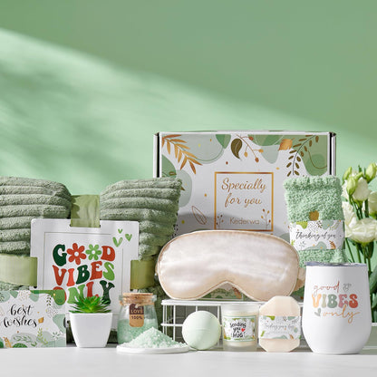 Self Care Gifts for Women Get Well Soon Gifts Basket,Relaxing Spa Basket Care Package with Tumbler and Blanket Thinking of You Gifts