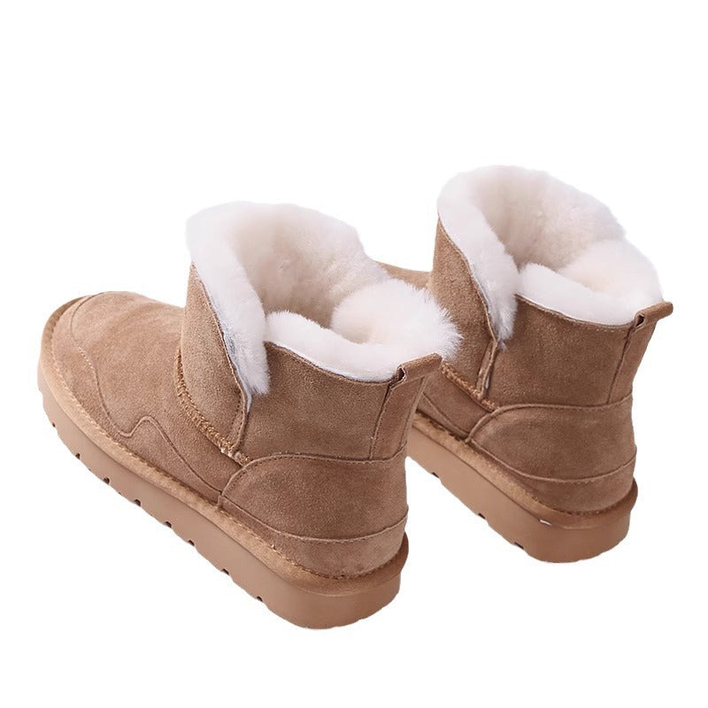 Women's Snow Boots Thick Bottom Fleece-lined