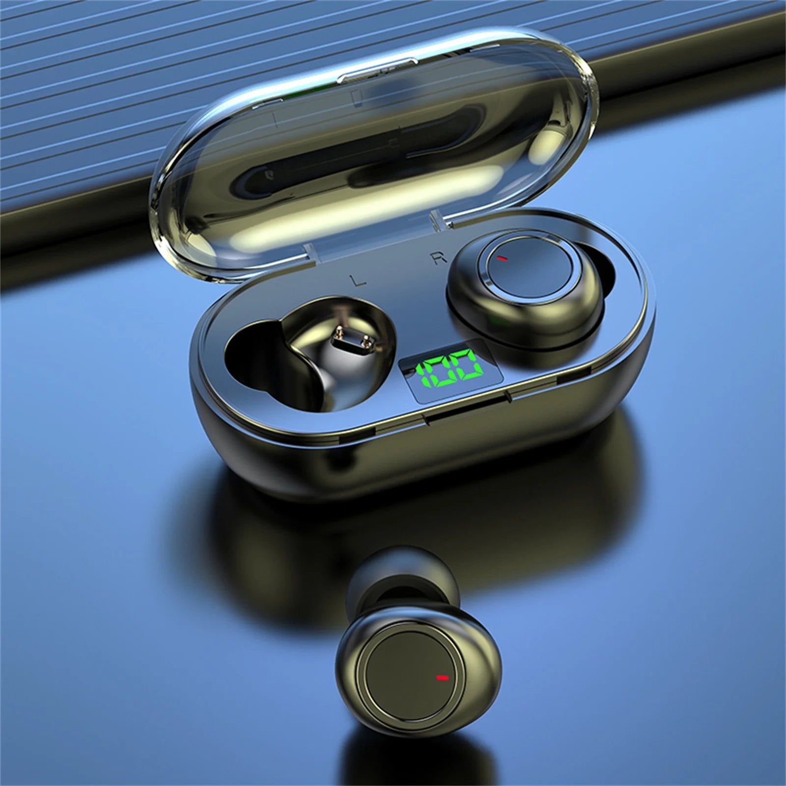 Rvasteizo Wireless Earbuds Mini Ear Buds  5.3 Bluetooth Headsets Light-Weight Earphones with Microphone & Charging Case Display