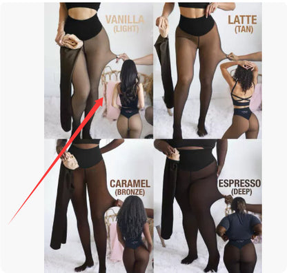 Single Thread Stitching Cross-border Winter Warm Translucent Leggings