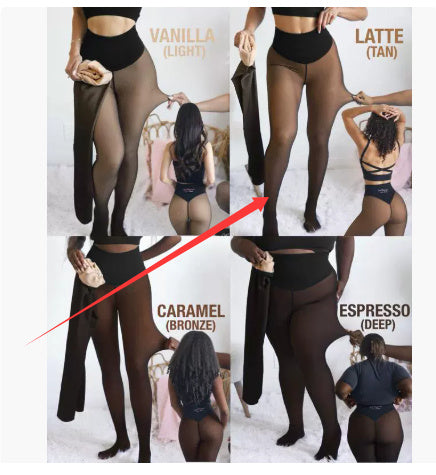 Single Thread Stitching Cross-border Winter Warm Translucent Leggings