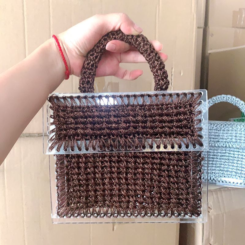 Handmade Gold Thread Braided Diagonal Versatile Handbag