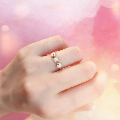 Japanese Light Luxury Jewelry 925 Sterling Silver Ring Colorful