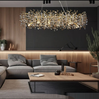 Luxury Crystal Simplicity French Atmosphere Restaurant Branch Chandelier