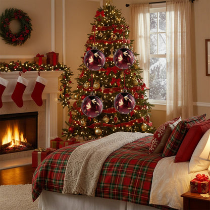 4PCS Set Christmas Glass Ball Ornaments Hanging Tree Decorations Shiny Holiday Party Decor Xmas Tree Decorations FBA Shipment