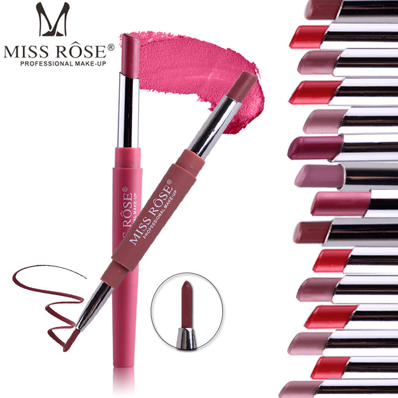 Professional Makeup Double-end Liplipstick Pencil Waterproof Long Lasting Tint Sexy Red Lip Velvet Matte Liner Pen Lipstick Set