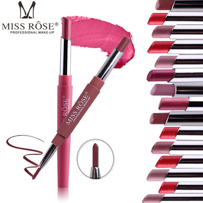 Professional Makeup Double-end Liplipstick Pencil Waterproof Long Lasting Tint Sexy Red Lip Velvet Matte Liner Pen Lipstick Set