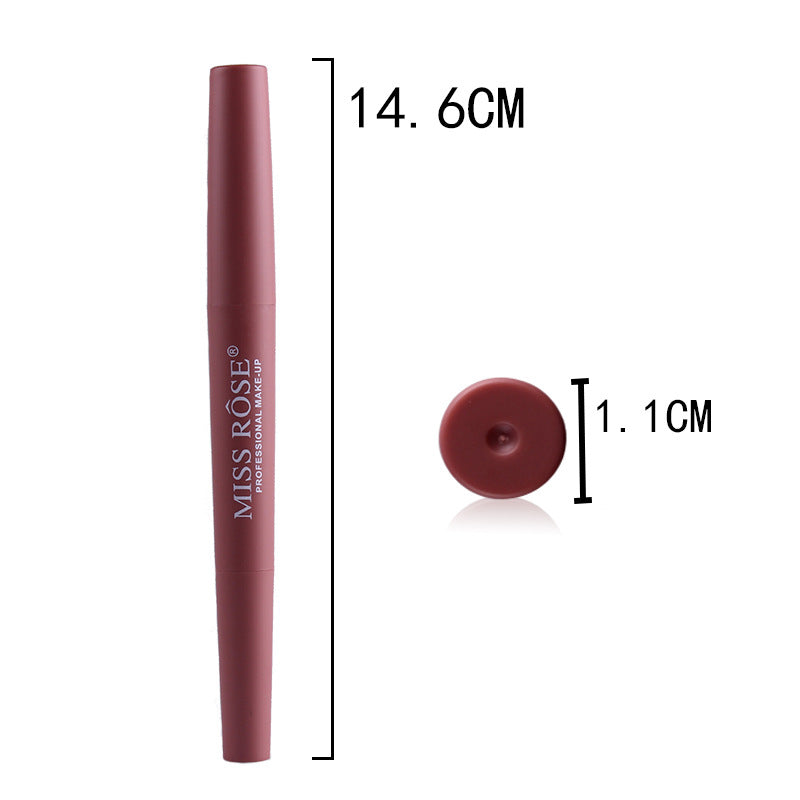 Professional Makeup Double-end Liplipstick Pencil Waterproof Long Lasting Tint Sexy Red Lip Velvet Matte Liner Pen Lipstick Set