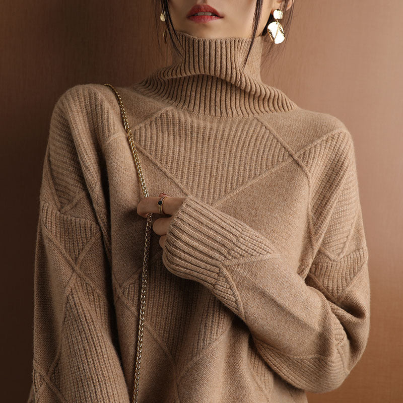 Knitwear Long-sleeved Outer Wear Shirt in Dark camel
