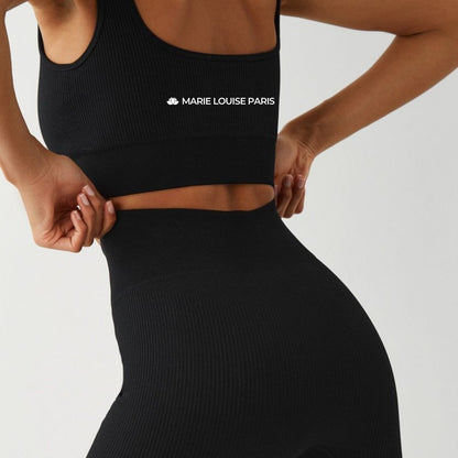 Women's Fashion Seamless Thread V-neck Sports Bra Pants Suit