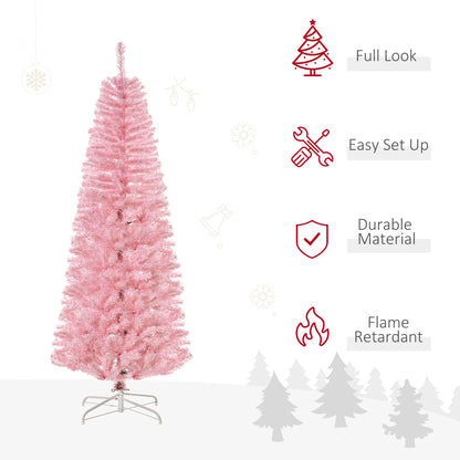 6' Artificial Christmas Tree Douglas Fir Pencil Christmas Tree with 618 Realistic Branch Tips
