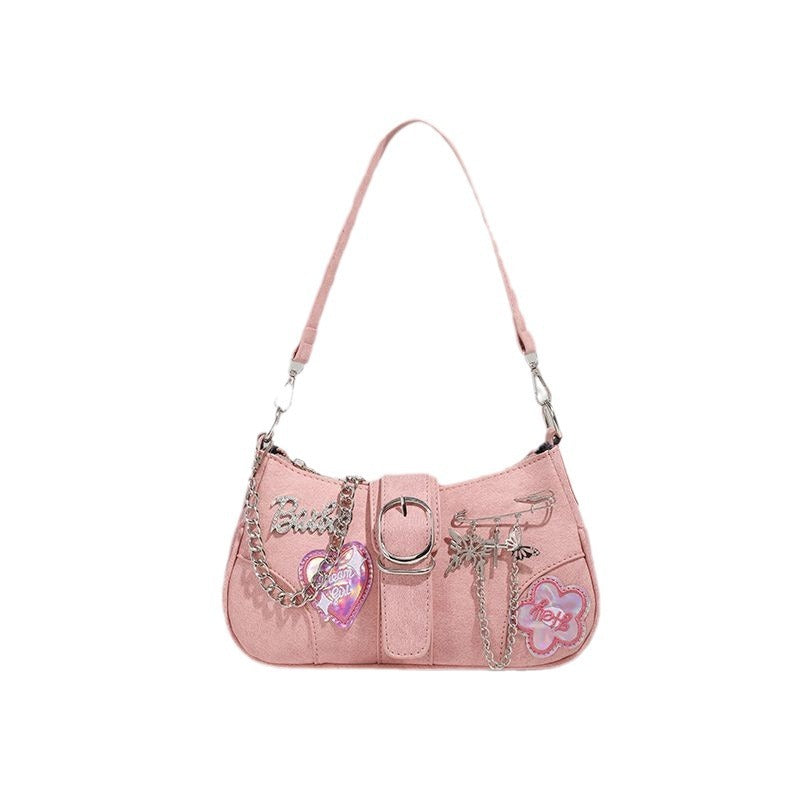 New Special-interest Design Laser Love Underarm Y2g Crossbody Bag