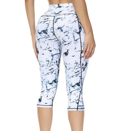 Cropped Pants Yoga Clothes Leggings Printed Fitness Pants