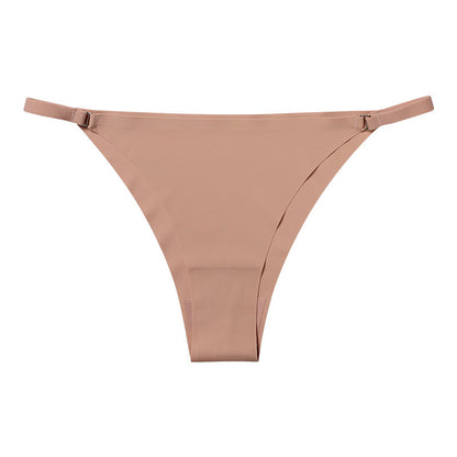 Seamless One-piece Low Waist Panties Women's Cotton Crotch Underwear