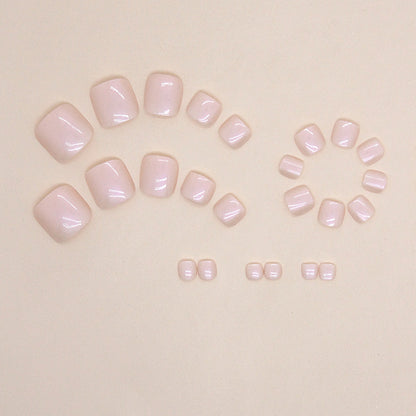 Feet Fake Nails Warm Color Solid Color Aurora Nail Beauty White Feet Nail Tip