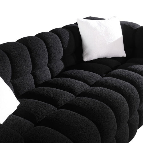 84.3 Length ,35.83 Deepth ,human Body Structure For USA People, Marshmallow Sofa,boucle Sofa ,White ,3 Seater