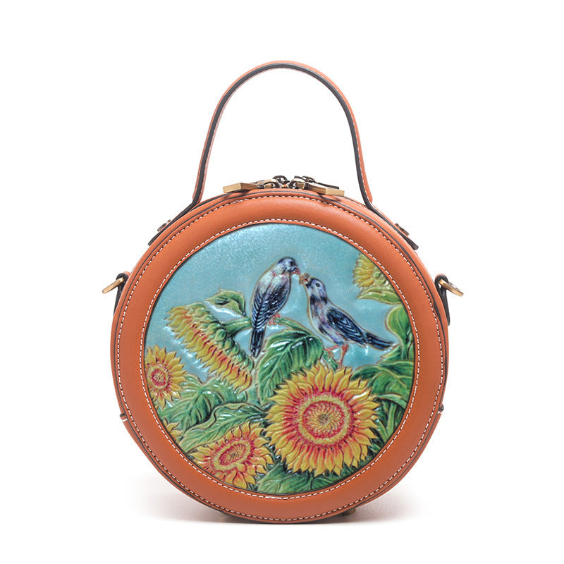 High Sense Small Round Leather Bag