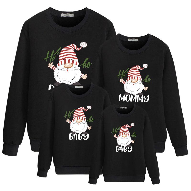 Christmas Dwarf Creative Funny Print Crew Neck Top