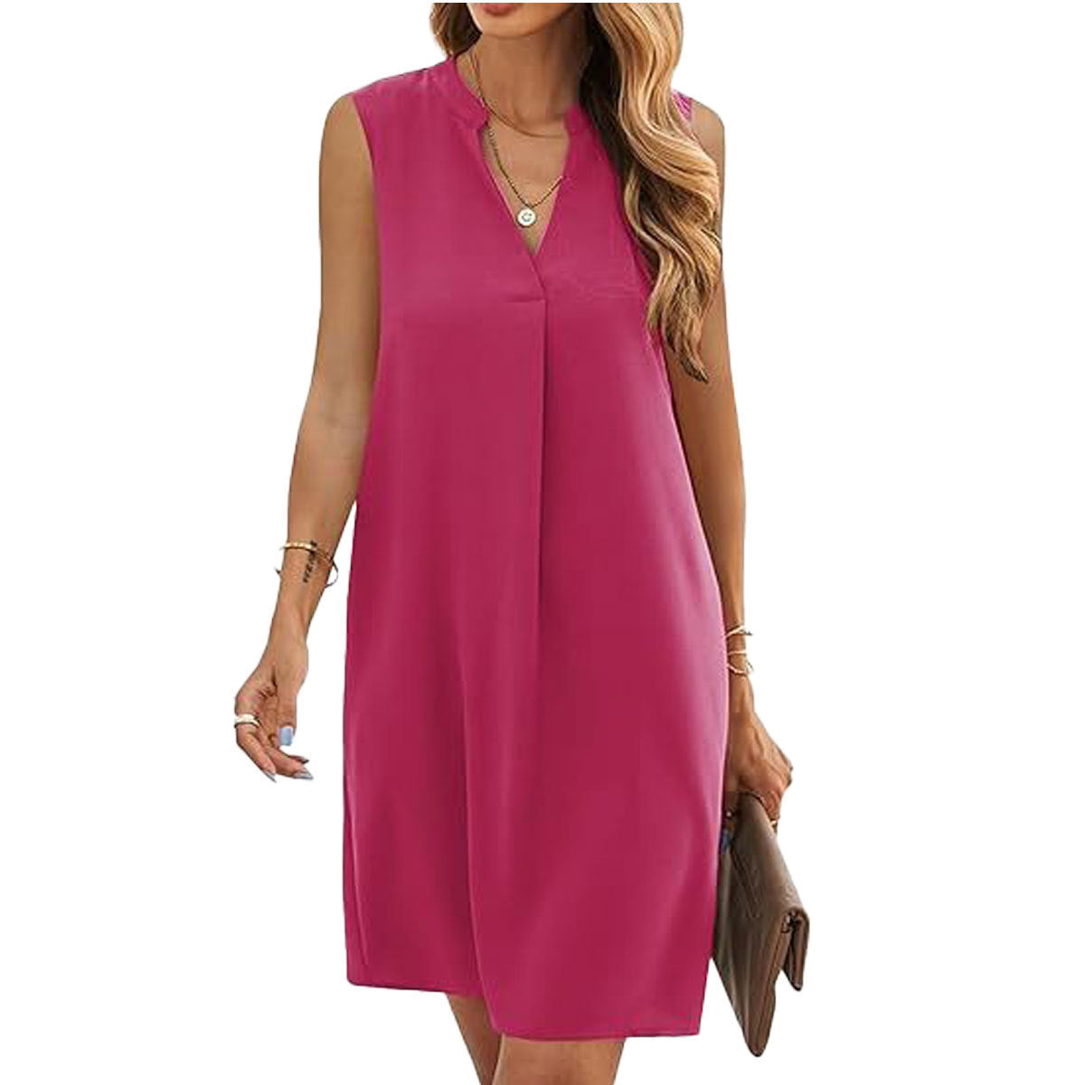 V-neck Women's Loose Shirt Dress