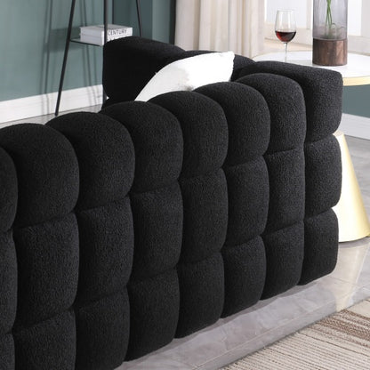 84.3 Length ,35.83 Deepth ,human Body Structure For USA People, Marshmallow Sofa,boucle Sofa ,White ,3 Seater