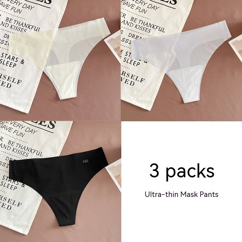 Mask Underwear Female Thin Section Traceless Ice Silk T-back