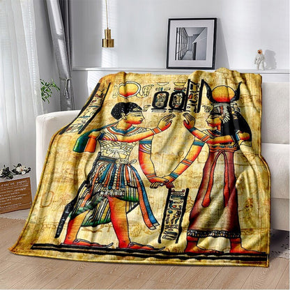 Ancient Egypt Mysterious Symbol 3D Digital Printing Flannel Nap Blanket Wholesale