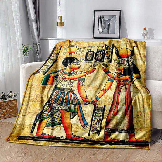 Ancient Egypt Mysterious Symbol 3D Digital Printing Flannel Nap Blanket Wholesale