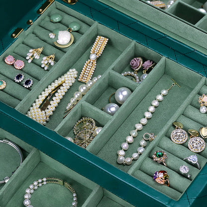 Luxury Double Layer Jewelry Storage Box Large Capacity