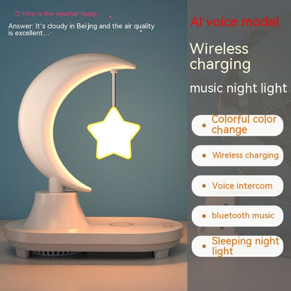 Bluetooth Speaker Bedside Seven-color Atmosphere Small Night Lamp Wireless Charging