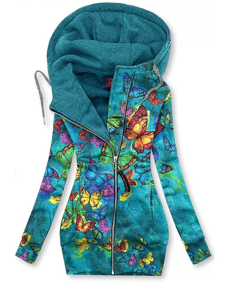 Women's Long-sleeved Zip Hoodie