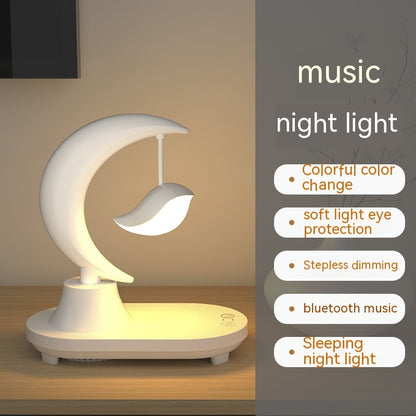 Bluetooth Speaker Bedside Seven-color Atmosphere Small Night Lamp Wireless Charging