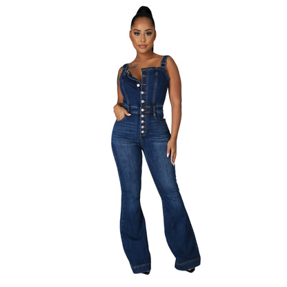 Women's Fashion Casual Denim Jumpsuit