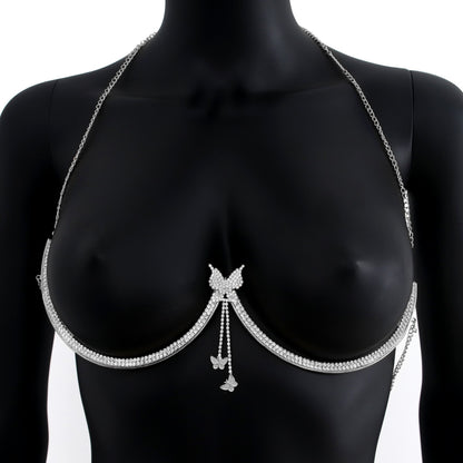 Diamond Tassel Chest Necklace Accessories Body Chains
