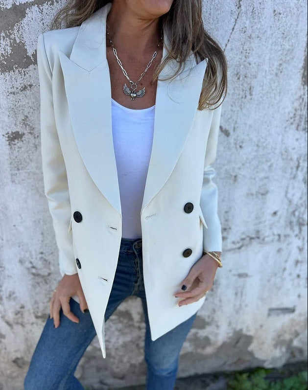 European And American Urban Women's Fashion Lapel Long Sleeve Casual Jacket