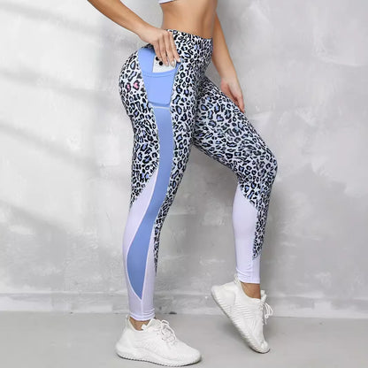 Contrast Color High Waist Tight Printed Leggings