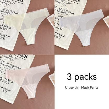 Mask Underwear Female Thin Section Traceless Ice Silk T-back