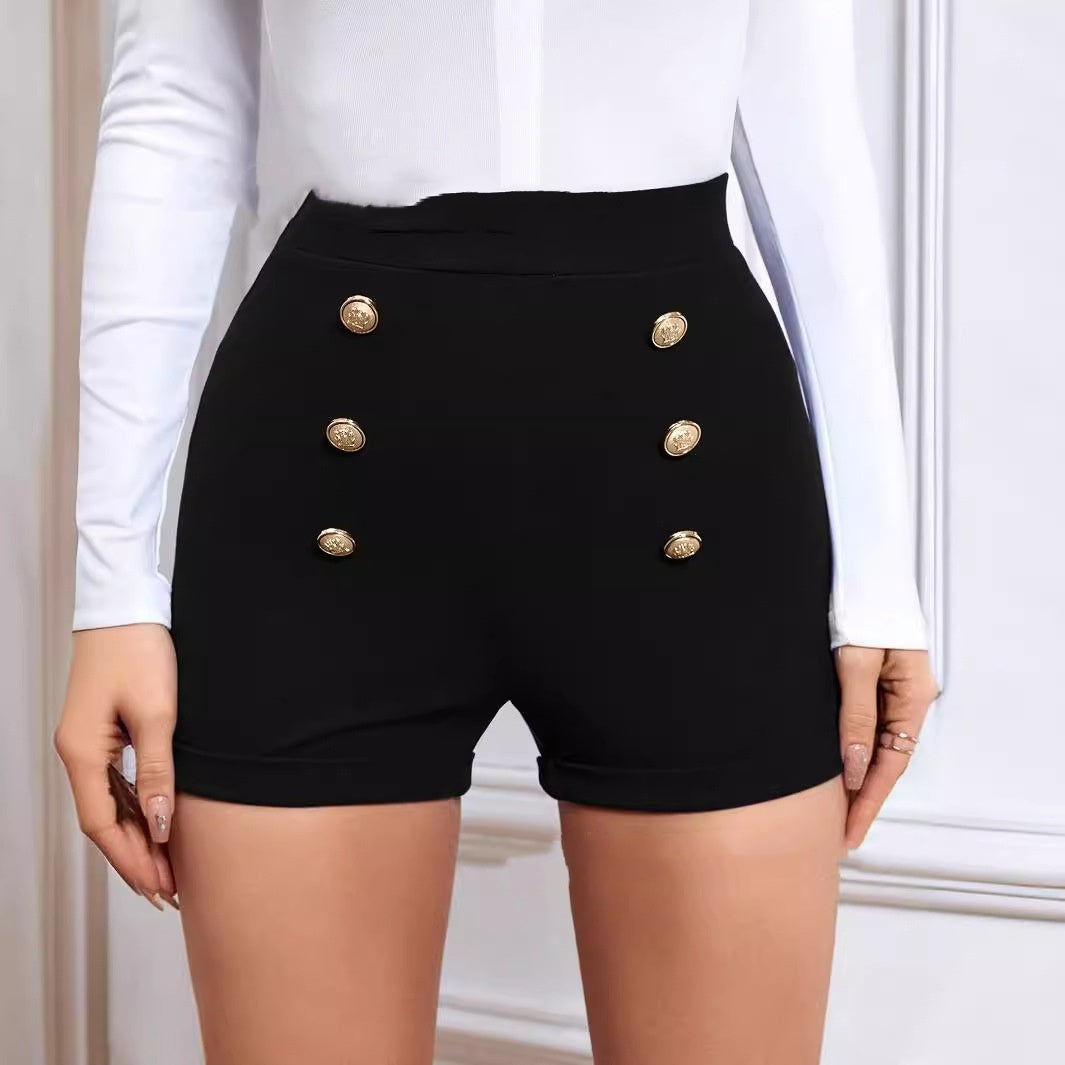 Short décontracté noir pour femme