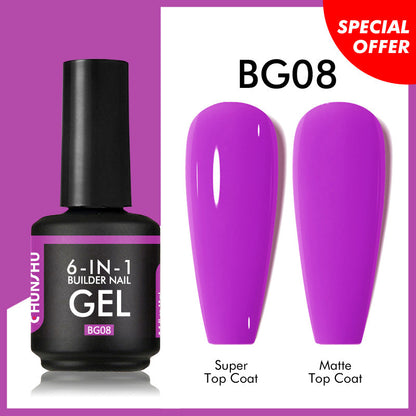 6 IN 1 Extension Gel 15ML Builder Nail Gel In A