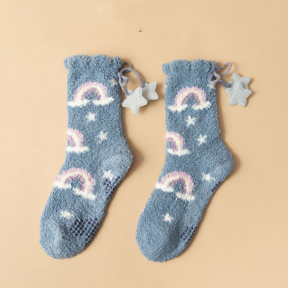 Winter Thick Women's Socks Japanese Sweet Girl Socks Coral Fleece Socks