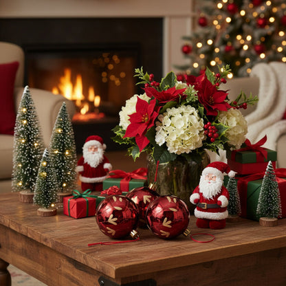 4PCS Set Christmas Glass Ball Ornaments Hanging Tree Decorations Shiny Holiday Party Decor Xmas Tree Decorations FBA Shipment